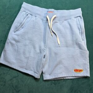 Empyre Light Blue Fleece Shorts Zip Pockets Logo Size L